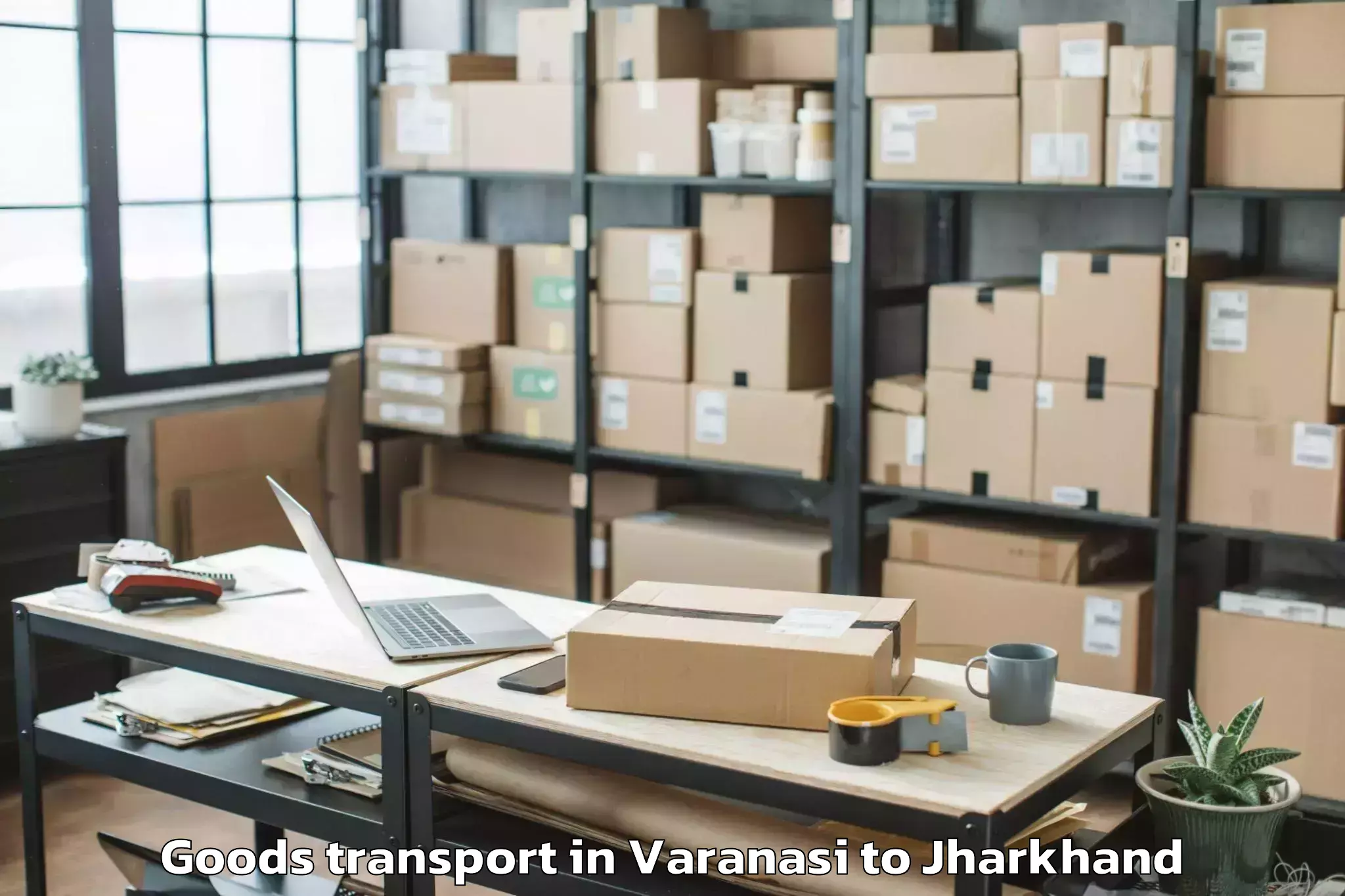 Professional Varanasi to Bisrampur Goods Transport